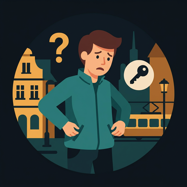 Person hat ihren Schlüssel verloren